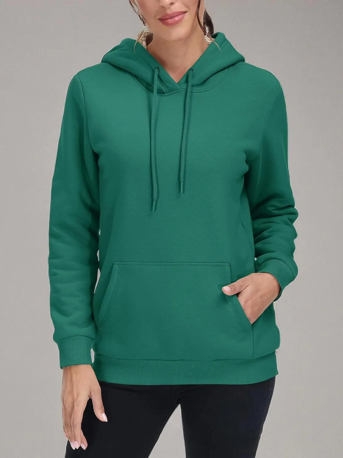 MAGCOMSEN Women's Winter Sherpa Lined Hoodie Warm Fleece Heavyweight Cotton Pullover Plain Hooded Sweatshirt with Pocket