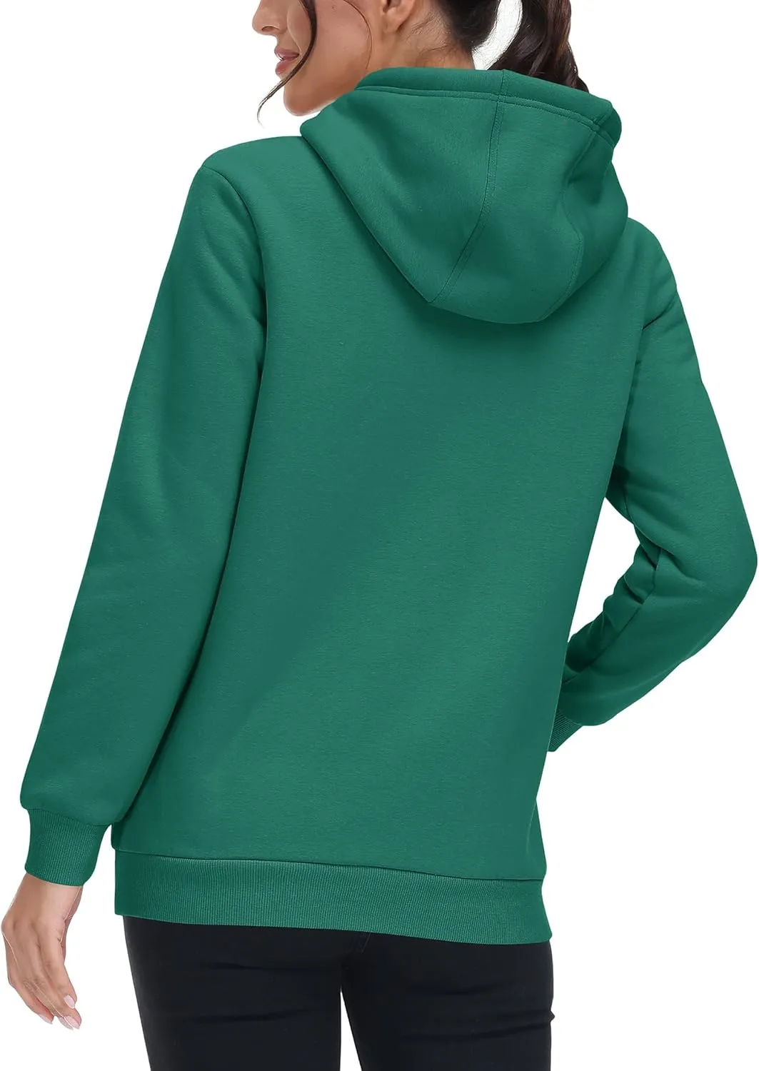 MAGCOMSEN Women's Winter Sherpa Lined Hoodie Warm Fleece Heavyweight Cotton Pullover Plain Hooded Sweatshirt with Pocket