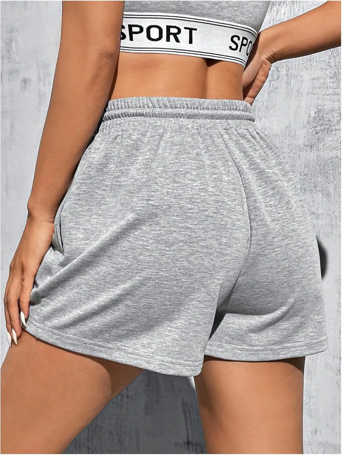 MakeMeChic Women's Casual Drawstring Waist Sweat Shorts Running Track Shorts