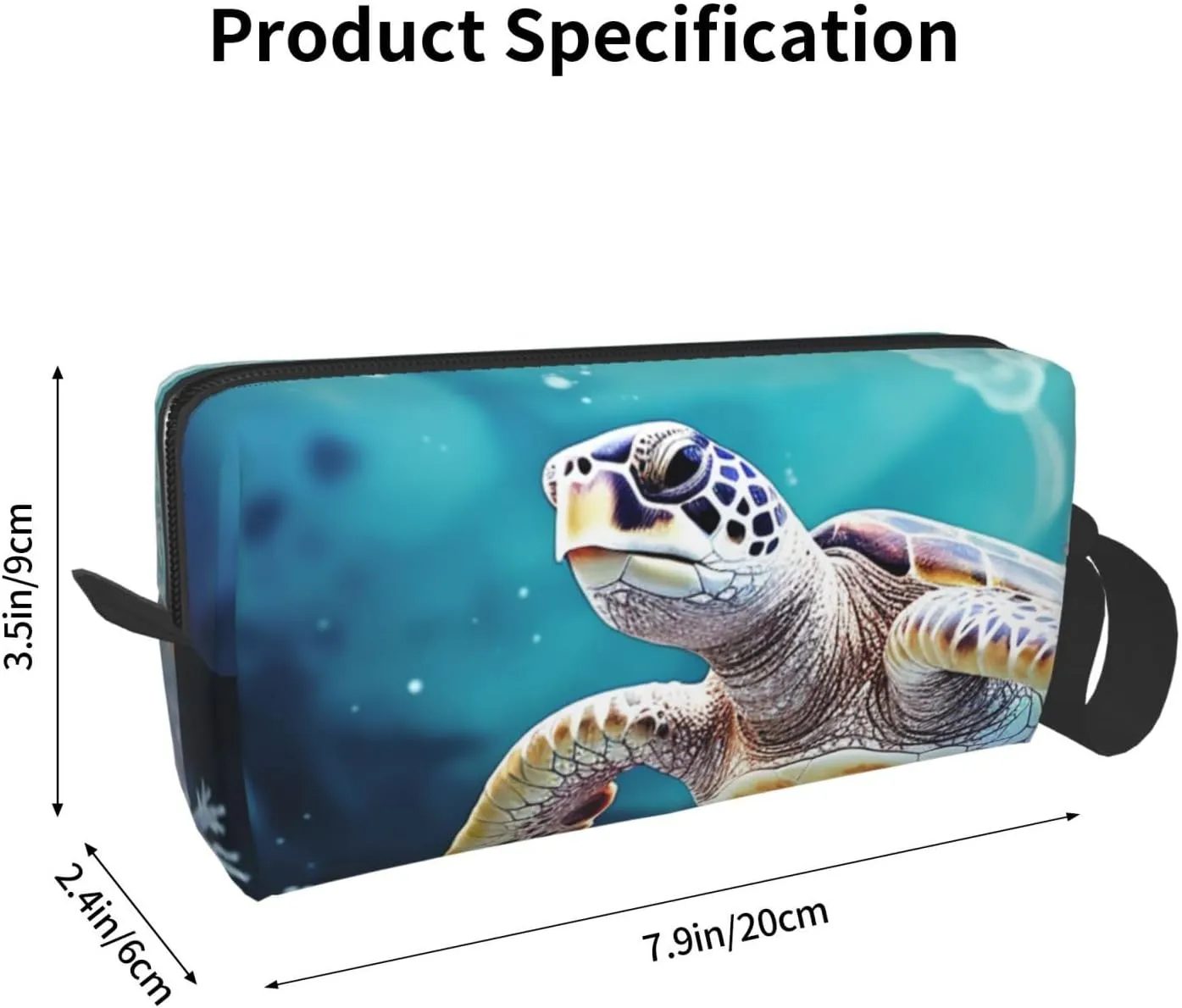 Makeup Bag for Women Turtle surrounded by coral Large Capacity Cosmetic Bags Portable Toiletry Bag Travel Storage