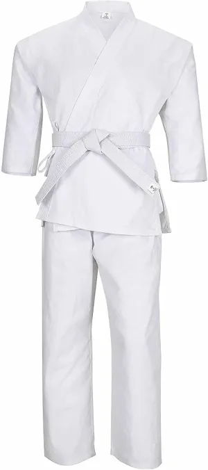 Martial Arts Karate Elastic Drawstring Uniform for Kids & Adult Lightweight Student Gi with Free Belt