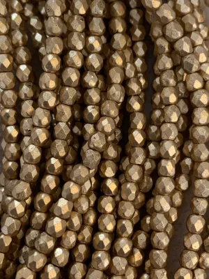 Matte Metallic Flax - 3mm Fire Polished Beads