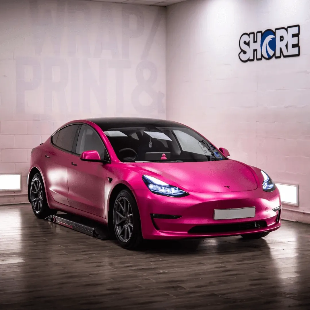 Matte Metallic Rose Red Vinyl Wrap