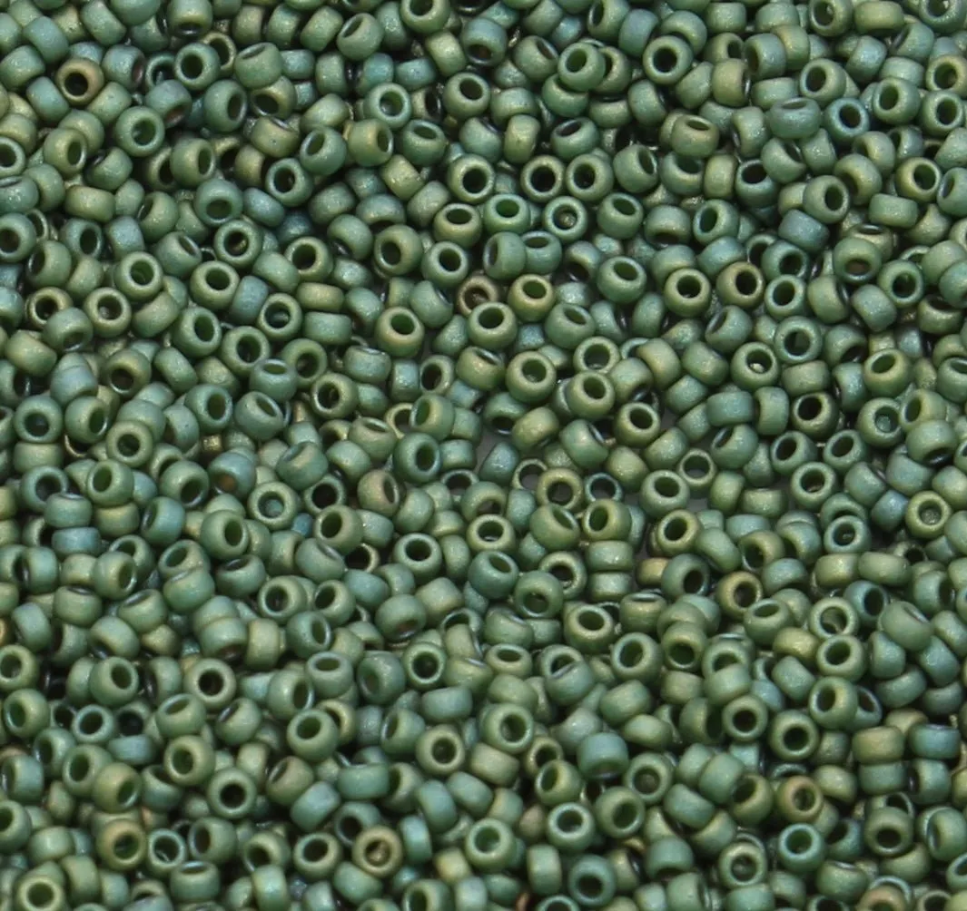 Matte Metallic Sage Green Miyuki Seed Beads - 15MIY - 2031