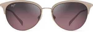 Maui Jim Women's Olili Polarized Cat Eye Sunglasses, Milky Almond/Maui Rose®, Medium