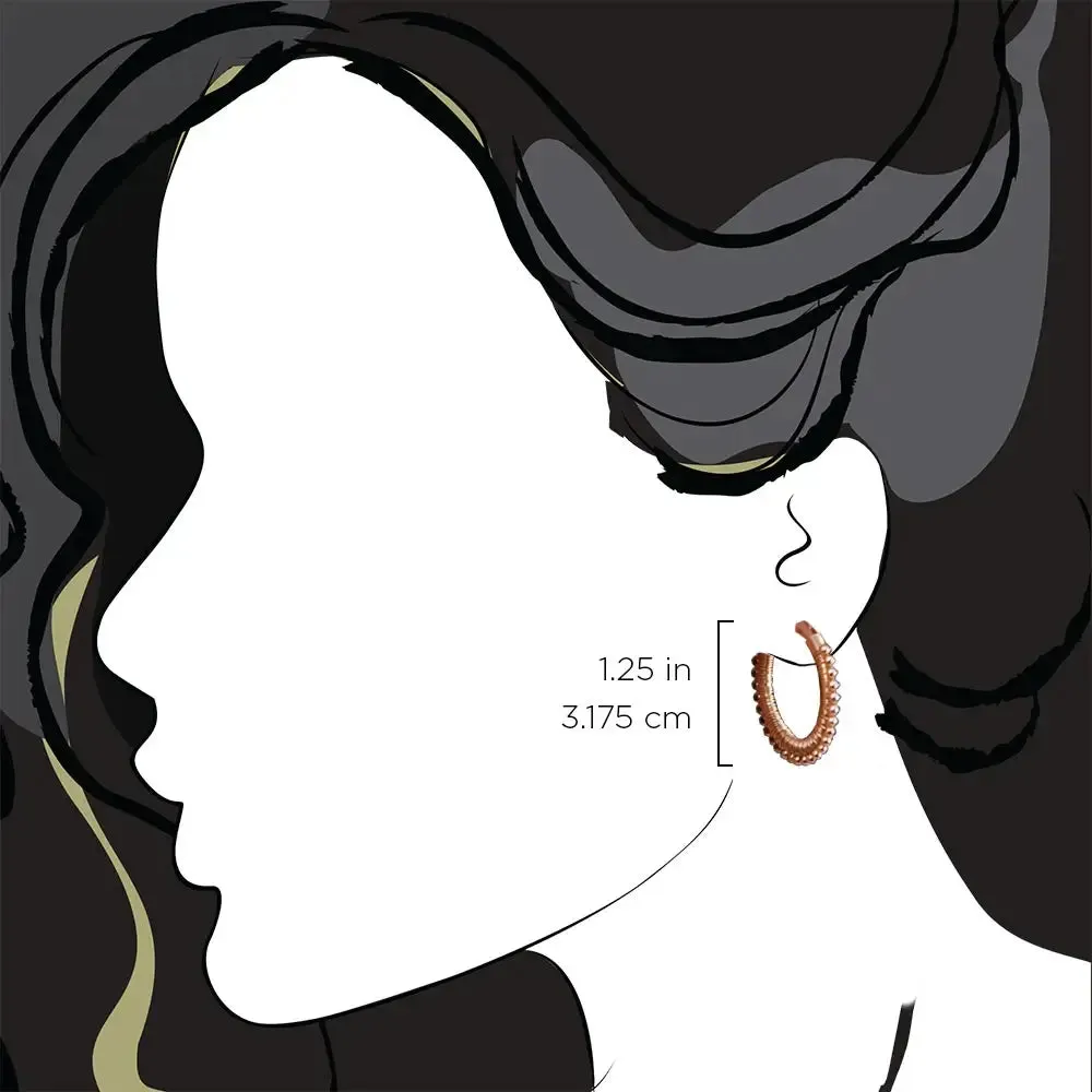 Medium Signature Wrap Hoops - 14k gold fill/Rose Gold Bead