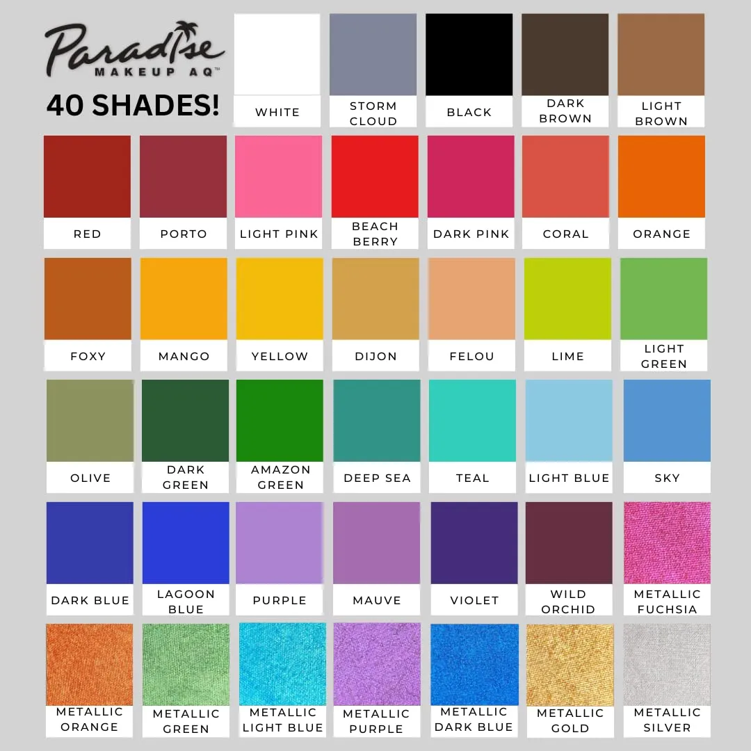 Mehron Makeup Paradise Makeup AQ Pro Size | Stage & Screen, Face & Body Painting, Special FX, Beauty, Cosplay, and Halloween | Water Activated Face Paint & Body Paint 1.4 oz (40 g) (Lagoon Blue)