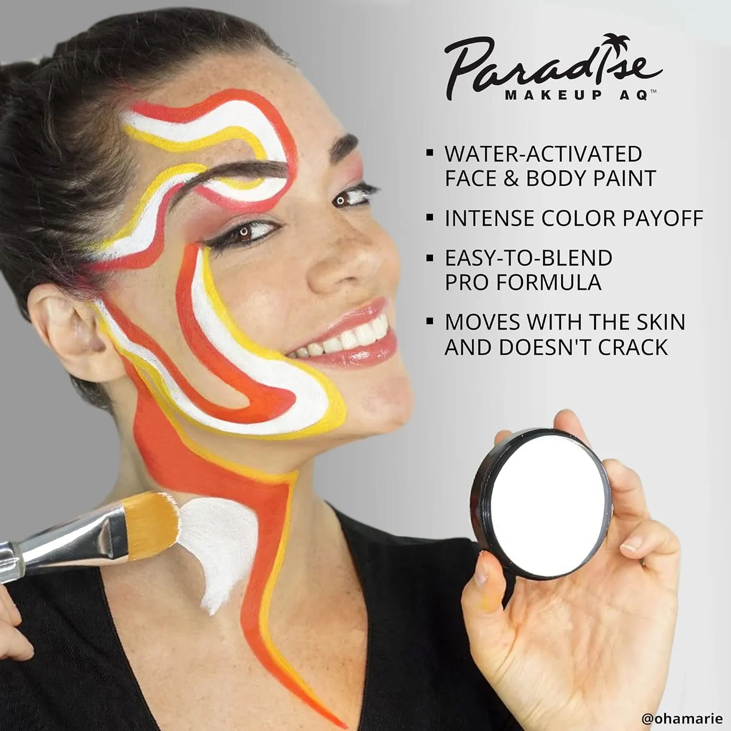 Mehron Makeup Paradise Makeup AQ Pro Size | Stage & Screen, Face & Body Painting, Special FX, Beauty, Cosplay, and Halloween | Water Activated Face Paint & Body Paint 1.4 oz (40 g) (Lagoon Blue)