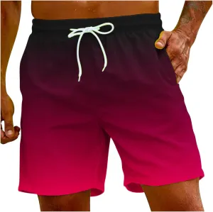 Men Draws Pants Color Casual Lace-up Fashion Beach Summer Shorts Men's Solid Men's Board Shorts Shorts Men Mens Swim