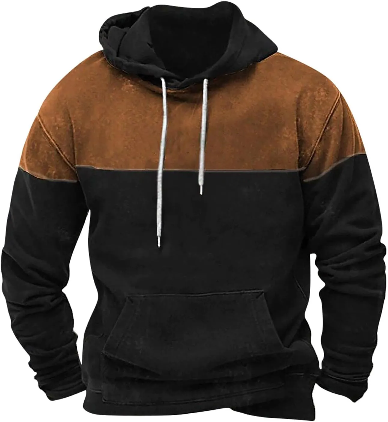 Men Hoodies Pullover Drawstring Aztec Ethnic Western Hooded Sweatshirts Casual Loose Ethnic Print Pullover Shirts