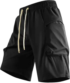 Men Shorts Drawstring Solid Color Cotton Casual Trousers Five Points Fitness Sweatpants Short