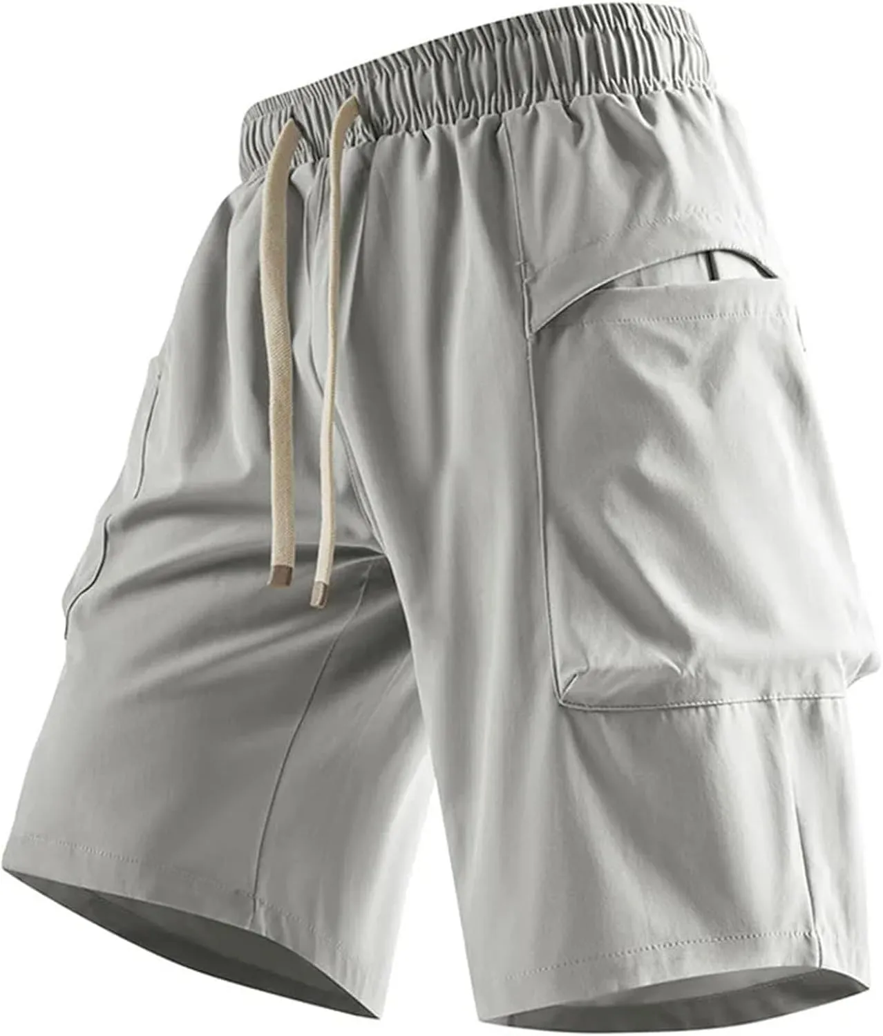 Men Shorts Drawstring Solid Color Cotton Casual Trousers Five Points Fitness Sweatpants Short
