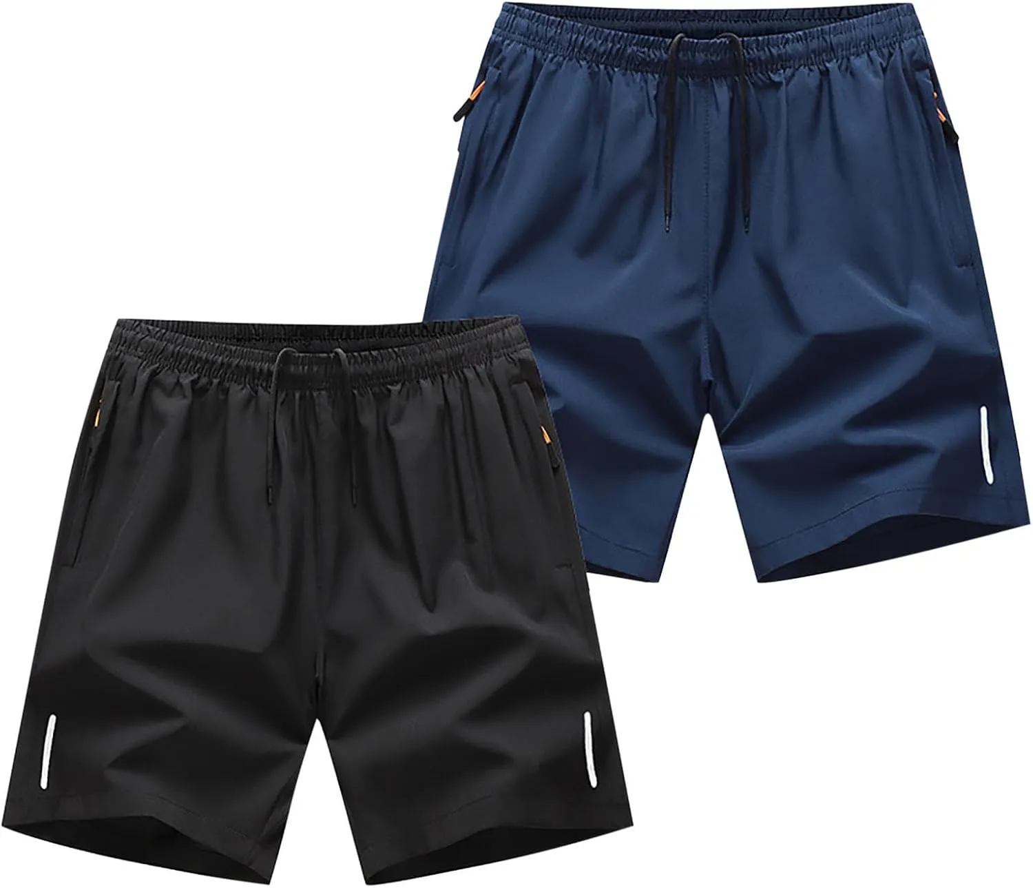 Men's 2PC Fashion Solid Color Elastic Waist Drawstring Shorts with Pocket Summer Casual Comfy Ventilate Sports Short