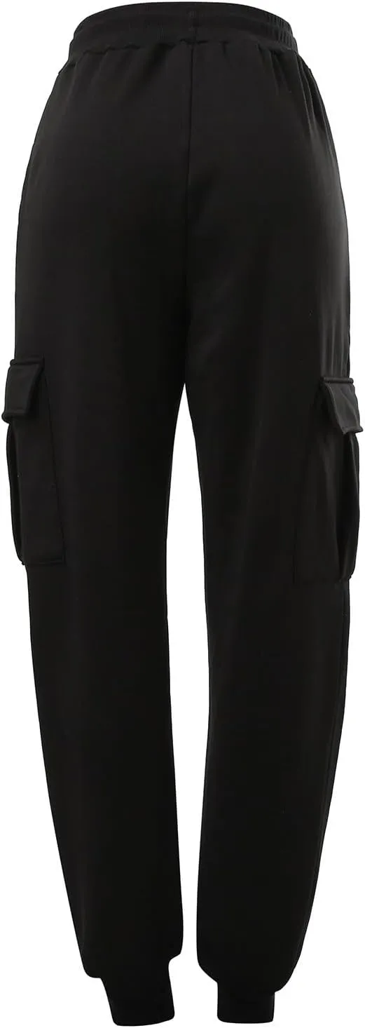 Mens Cargo Pants Casual and Warm Men's Solid Color Work Clothes Pockets and Tactical Pant Hiking Jogger for Men