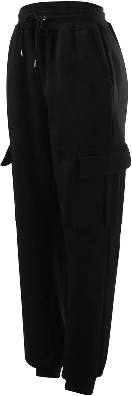 Mens Cargo Pants Casual and Warm Men's Solid Color Work Clothes Pockets and Tactical Pant Hiking Jogger for Men