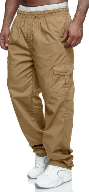 Men's Cargo Pants Relaxed Fit Sport Pants Jogger Sweatpants Drawstring Outdoor Trousers with Pockets