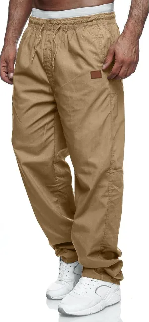 Mens Casual Jogger Pants Relaxed Fit Cargo Pants Drawstring Sweatpants Hiking Outdoor Twill Sport Pants