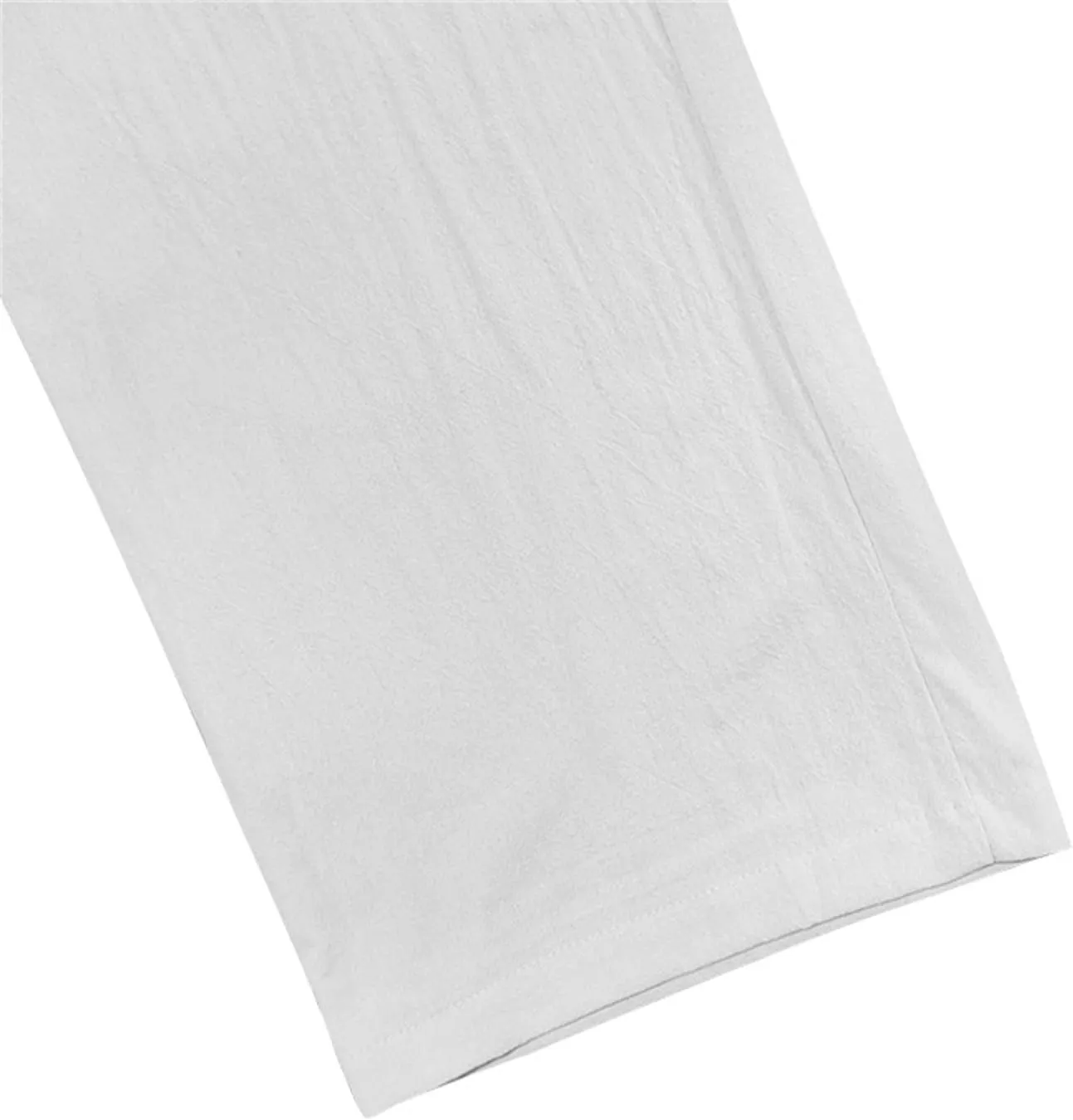 Men's Casual Linen Pants Loose Fit Elastic Waist Drawstring Beach Summer Pant Lightweight Cotton Trousers with Pocket