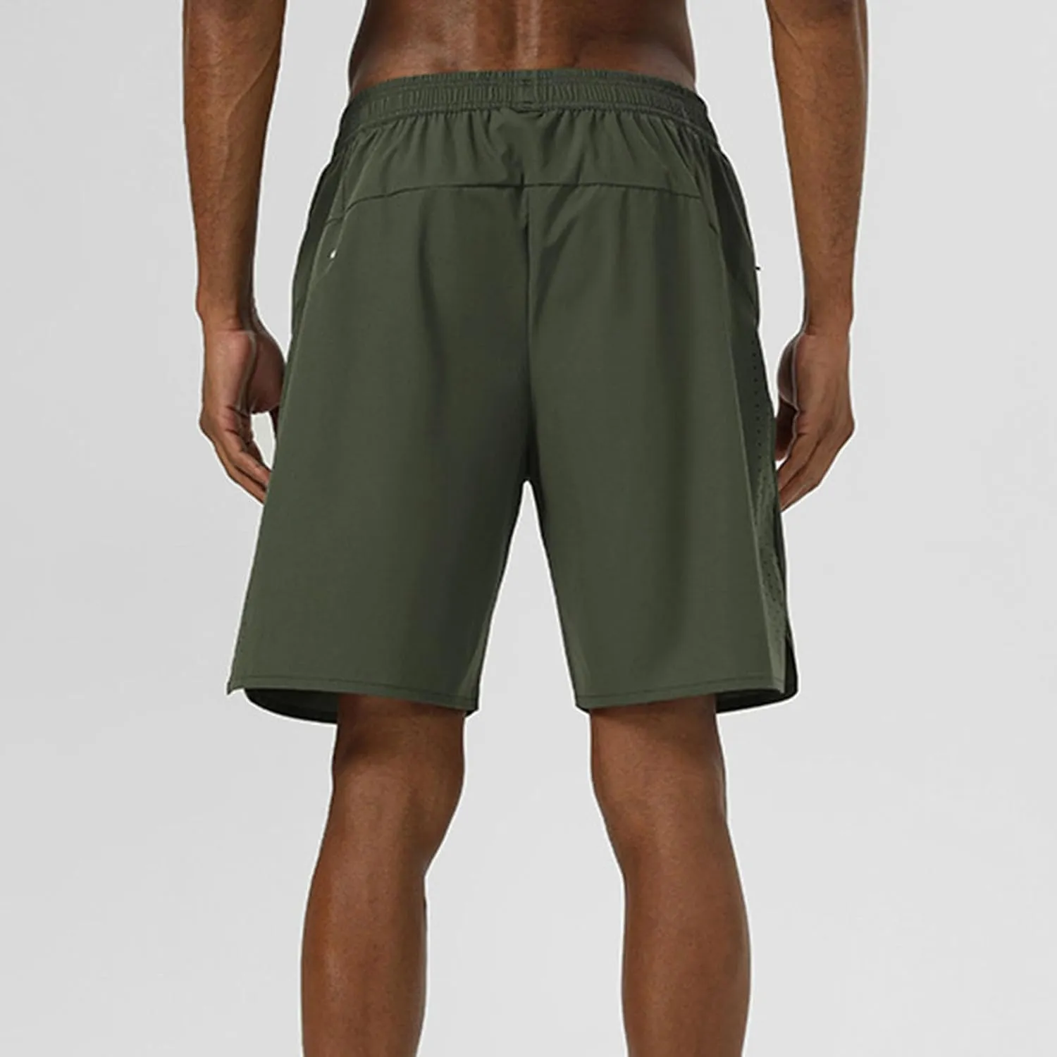 Men's Casual Solid Drawstring Elastic Shorts Summer Fashion Zipper Pocket Pants Comfy Light Ventilate Sport Short