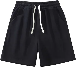 Men's Fashion Loose Fit Solid Color Drawstring Shorts Summer Elastic Waist Comfy Casual Ventilate Sports Short 2025