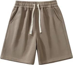 Men's Fashion Loose Fit Solid Color Drawstring Shorts Summer Elastic Waist Comfy Casual Ventilate Sports Short 2025