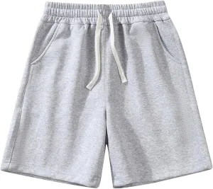 Men's Fashion Loose Fit Solid Color Drawstring Shorts Summer Elastic Waist Comfy Casual Ventilate Sports Short 2025