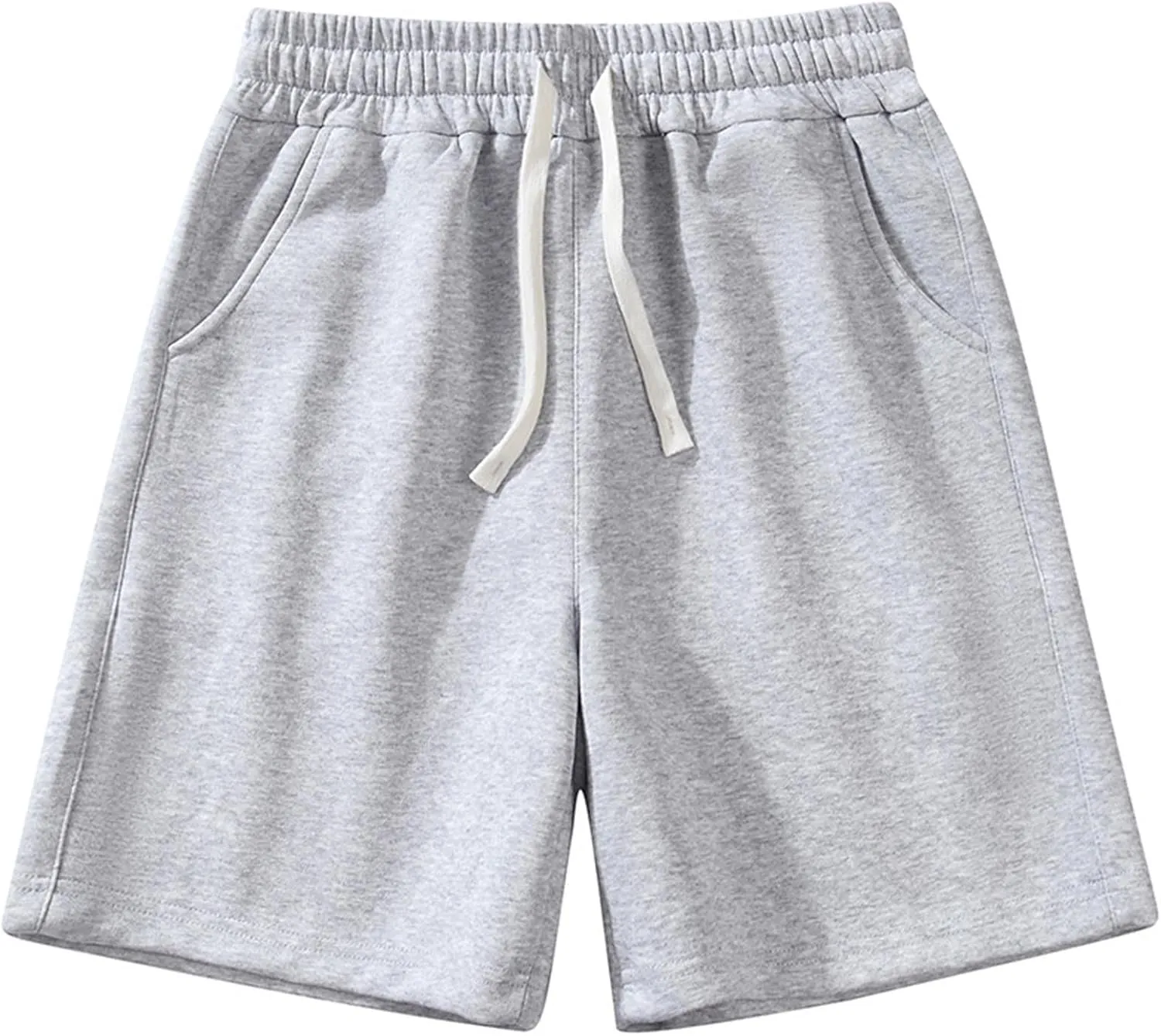 Men's Fashion Loose Fit Solid Color Drawstring Shorts Summer Elastic Waist Comfy Casual Ventilate Sports Short 2025