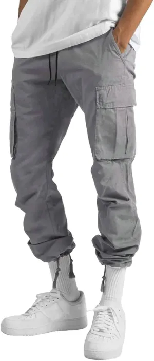 Mens' Fleece Joggers Sweatpants Solid Color Pants Men Overalls Drawstring Workout Tactical Joggers Sweatpants for Men