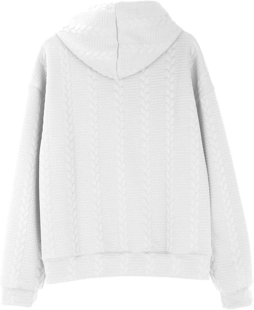 Mens Hooded Sweatshirt 2024 Fashion Textured Knit Drawstring Long Sleeve Pullover Loose Sports Workout Casual Hoodies