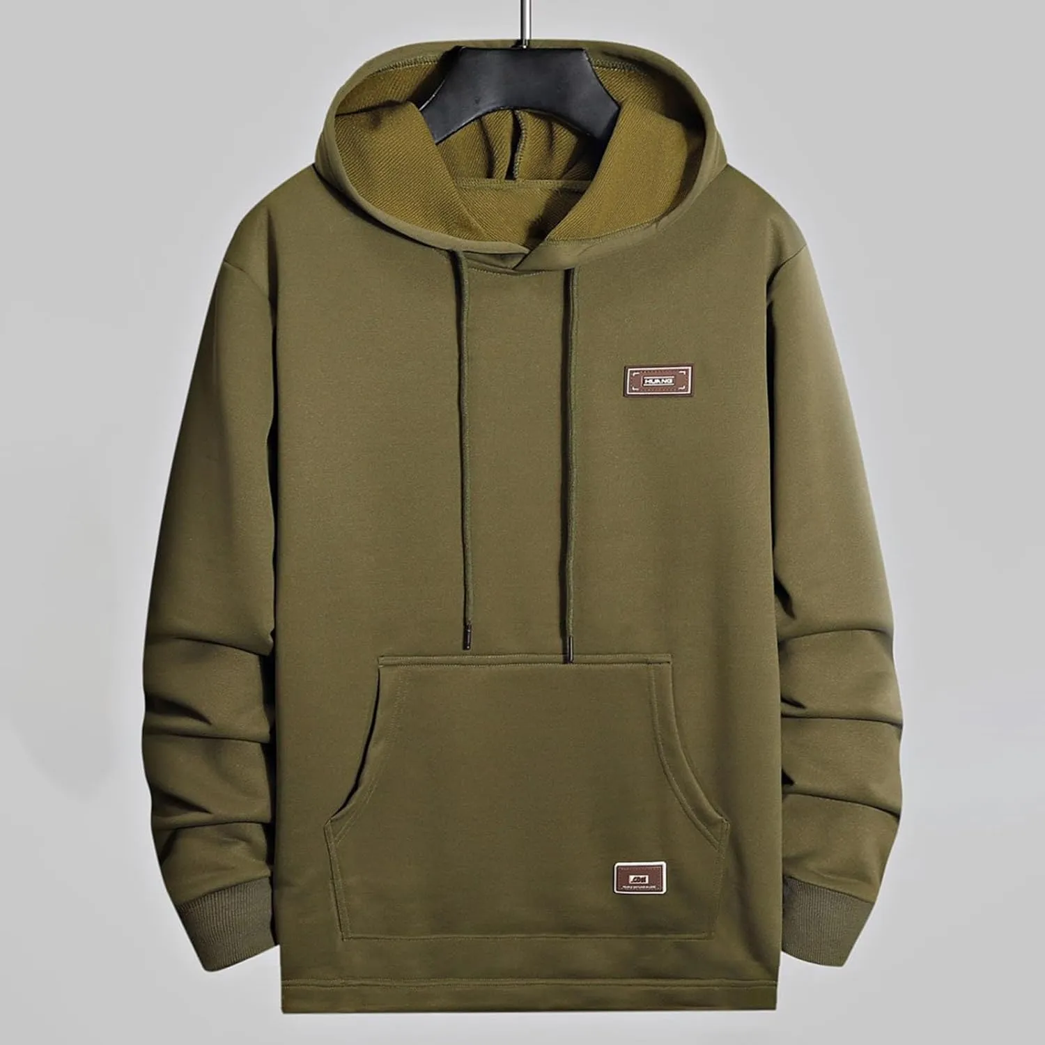 Men's Hoodies Basic Solid Vintage Drawstring Casual Loose Pullover Tops Big And Tall Comfy Lightweight Clothes 2024