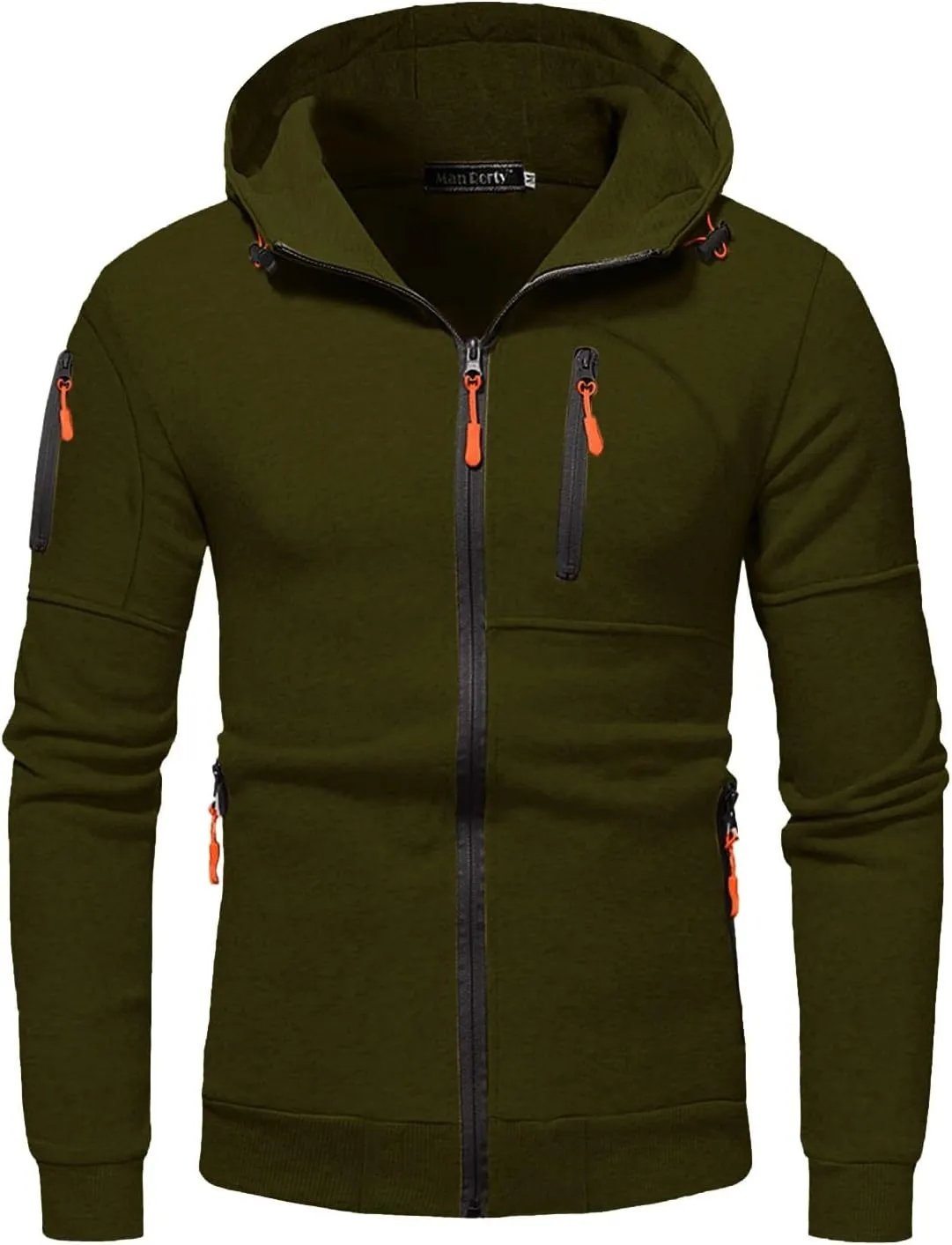 Men's Hoodies Full Zip Casual Cotton Hooded Fleece Drawstring Hoodies Pullover Sweatshirts Casual Long Sleeve Shirts