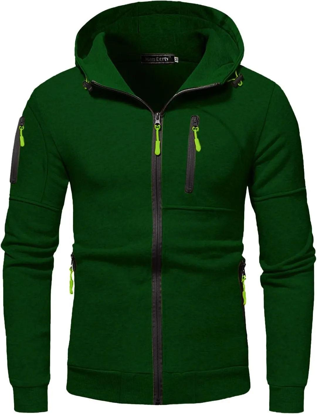 Men's Hoodies Full Zip Casual Cotton Hooded Fleece Drawstring Hoodies Pullover Sweatshirts Casual Long Sleeve Shirts