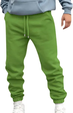 Mens Joggers Sweatpants Slim Fit Workout Training Plain Drawstring Elastic Waist Jogger Pants Cinch Bottom Pants
