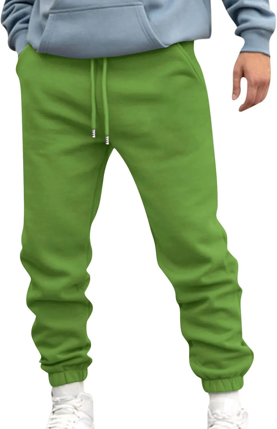 Mens Joggers Sweatpants Slim Fit Workout Training Plain Drawstring Elastic Waist Jogger Pants Cinch Bottom Pants