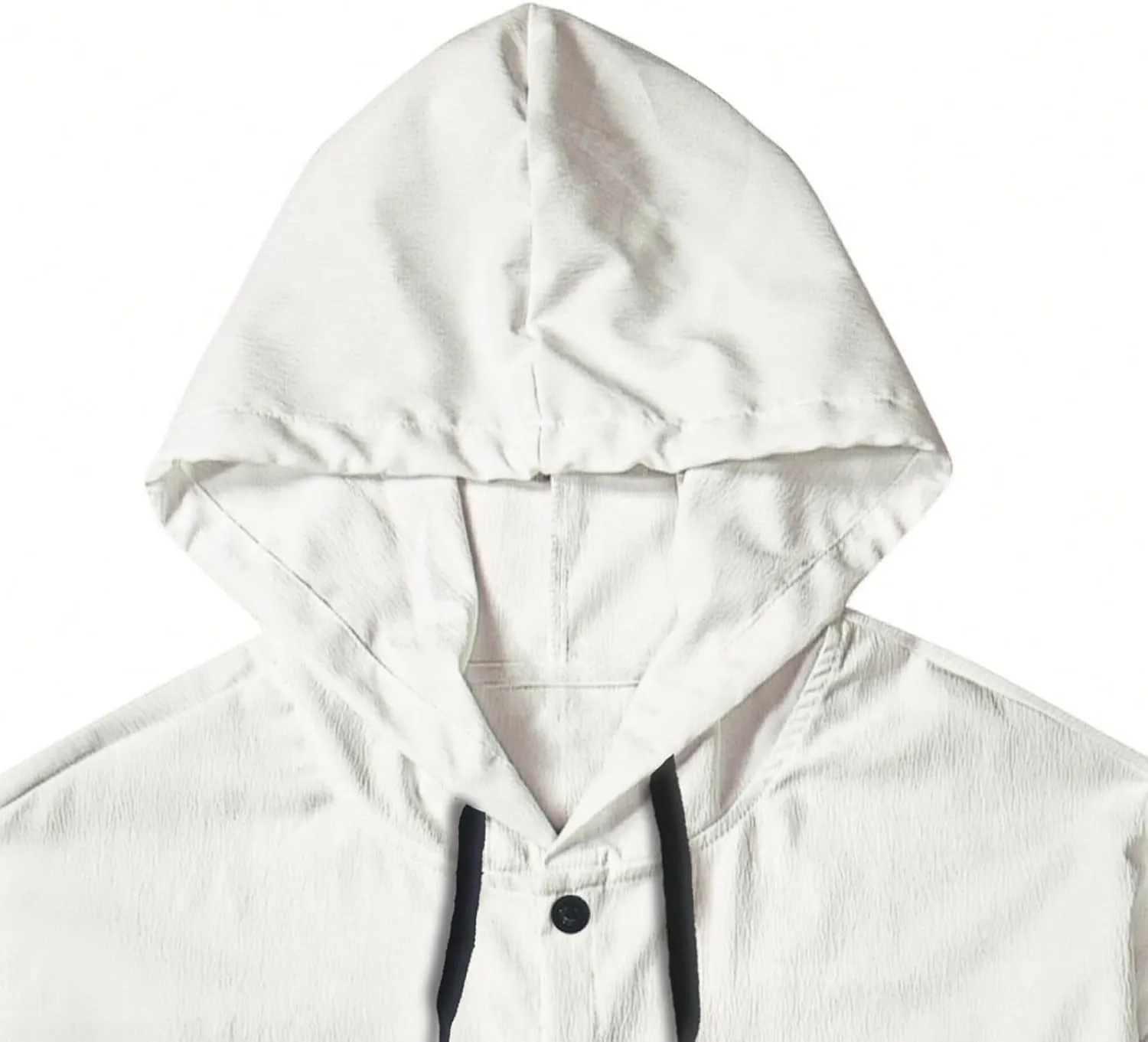 Mens Linen Shirts Long Sleeve Drawstring Button Down Casual Hooded T Shirt for Men 2025 Stylish Roll-Up Sleeve