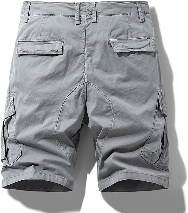 Men's Multi Pockets Graffiti Cargo Shorts Summer Regular Fit Drawstring Cotton Tactical Shorts