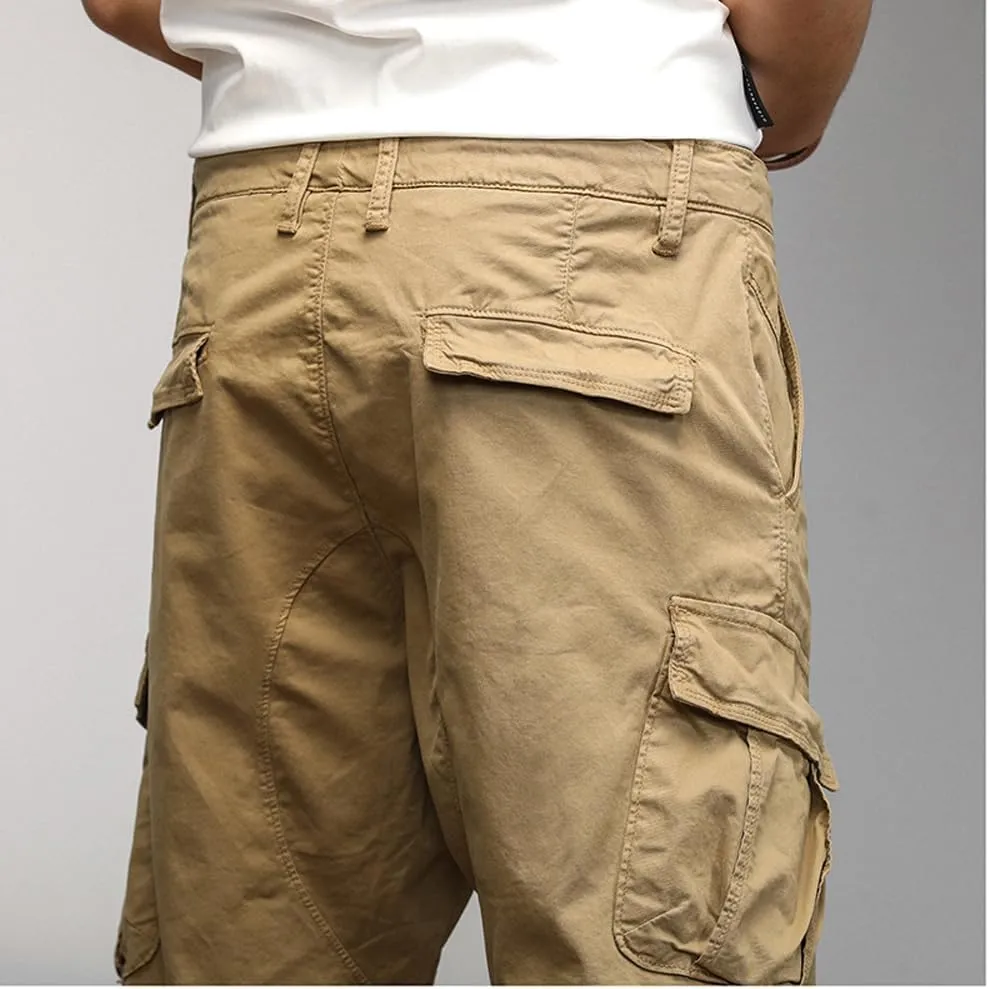 Men's Multi Pockets Graffiti Cargo Shorts Summer Regular Fit Drawstring Cotton Tactical Shorts