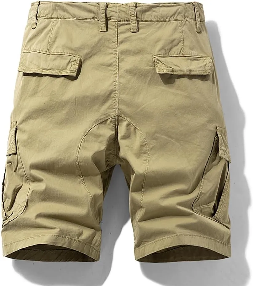 Men's Multi Pockets Graffiti Cargo Shorts Summer Regular Fit Drawstring Cotton Tactical Shorts