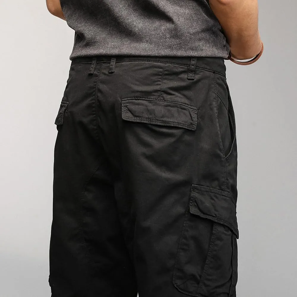 Men's Multi Pockets Graffiti Cargo Shorts Summer Regular Fit Drawstring Cotton Tactical Shorts