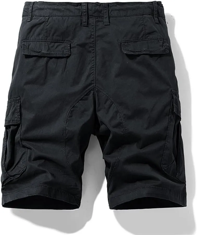 Men's Multi Pockets Graffiti Cargo Shorts Summer Regular Fit Drawstring Cotton Tactical Shorts