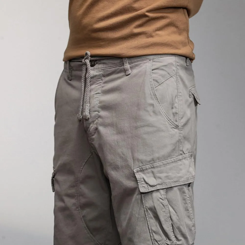 Men's Multi Pockets Graffiti Cargo Shorts Summer Regular Fit Drawstring Cotton Tactical Shorts