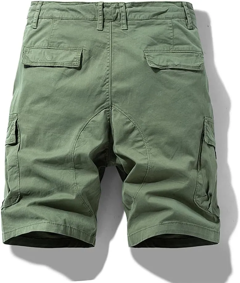 Men's Multi Pockets Graffiti Cargo Shorts Summer Regular Fit Drawstring Cotton Tactical Shorts