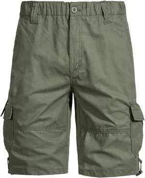 Mens Shorts Cargo Multi Pocket Casual Work Shorts Solid Color Lightweight Hiking Shorts for Fishing Hiking
