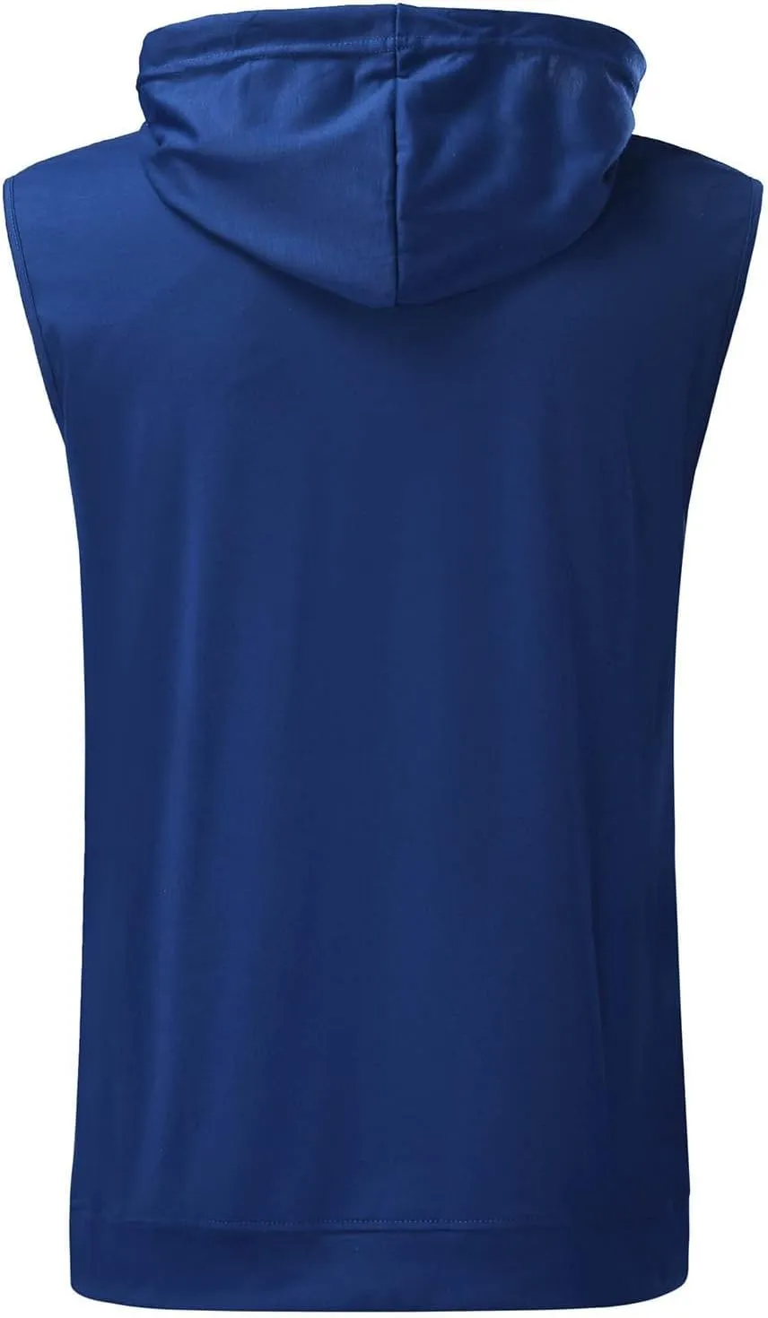 Mens Sleeveless Hoodies Drawstring Lightweight Outdoor Active Tank Tops Solid Color Loose Fashion Casual Versatile Pullover