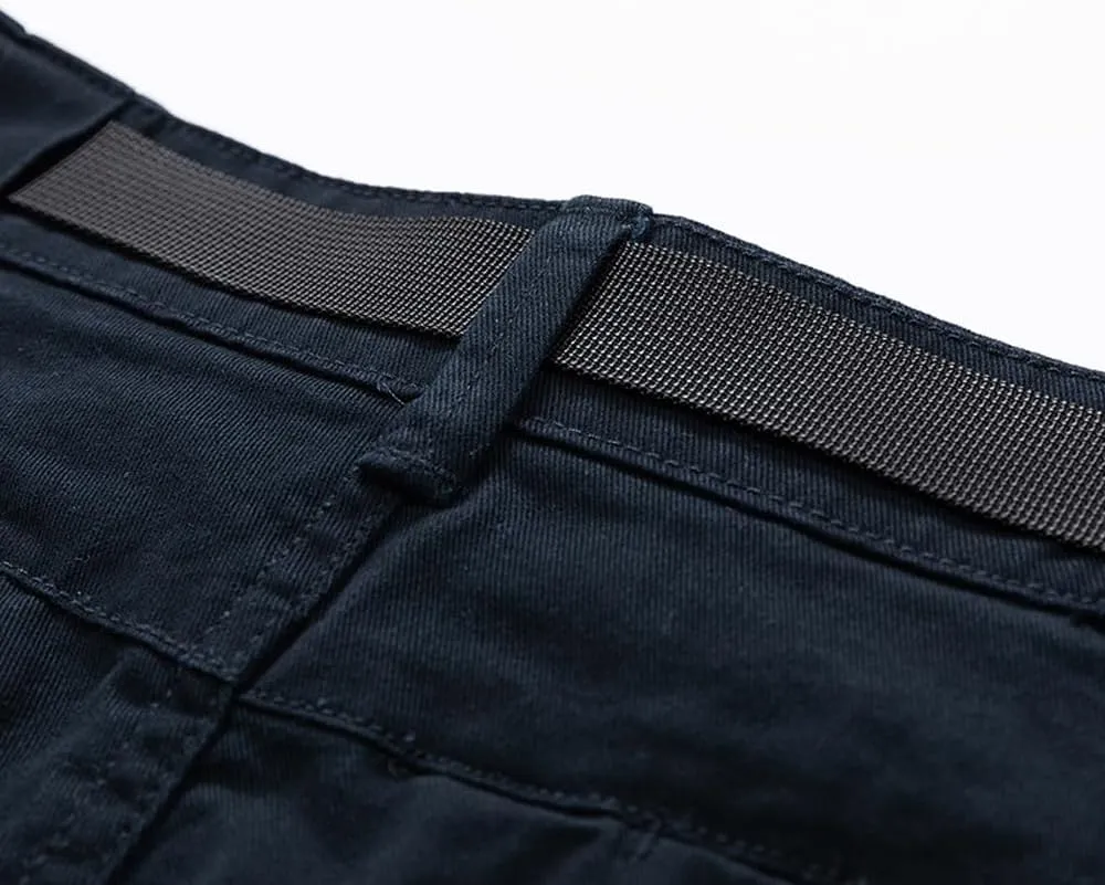 Men's Slim Fit Casual Cargo Shorts Summer Solid Drawstring Cotton Work Shorts
