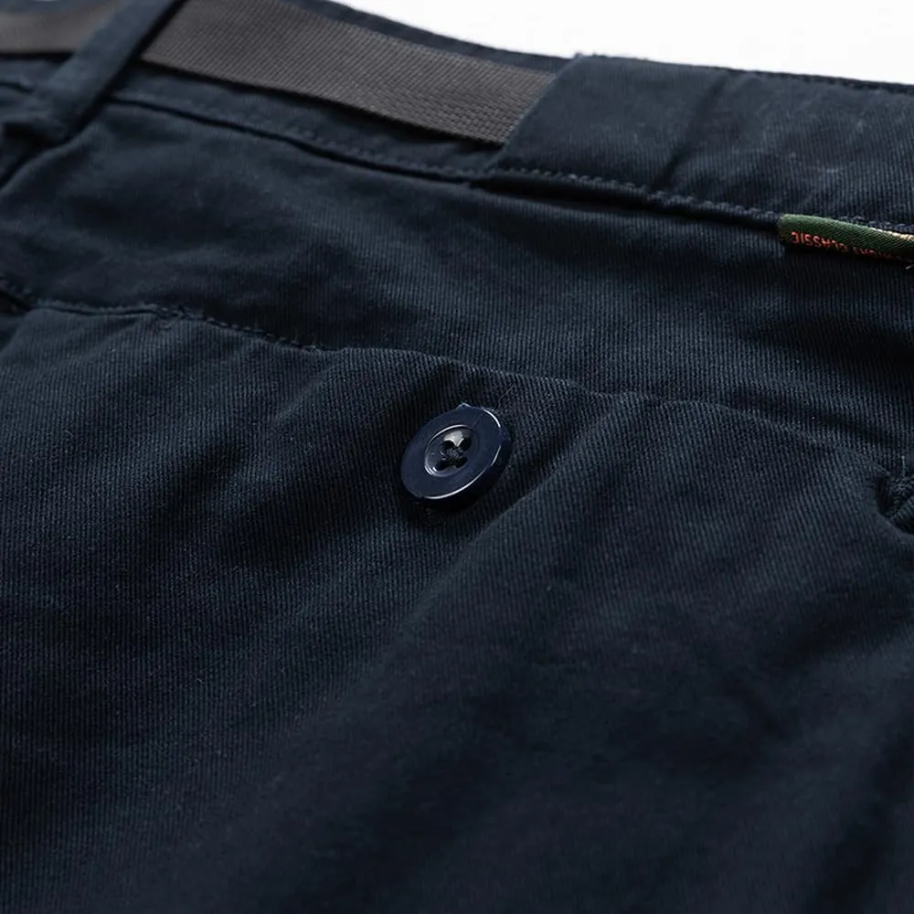Men's Slim Fit Casual Cargo Shorts Summer Solid Drawstring Cotton Work Shorts
