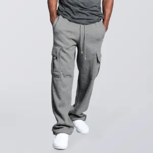 Men's Solid Color Drawstring Waist Cargo Pants