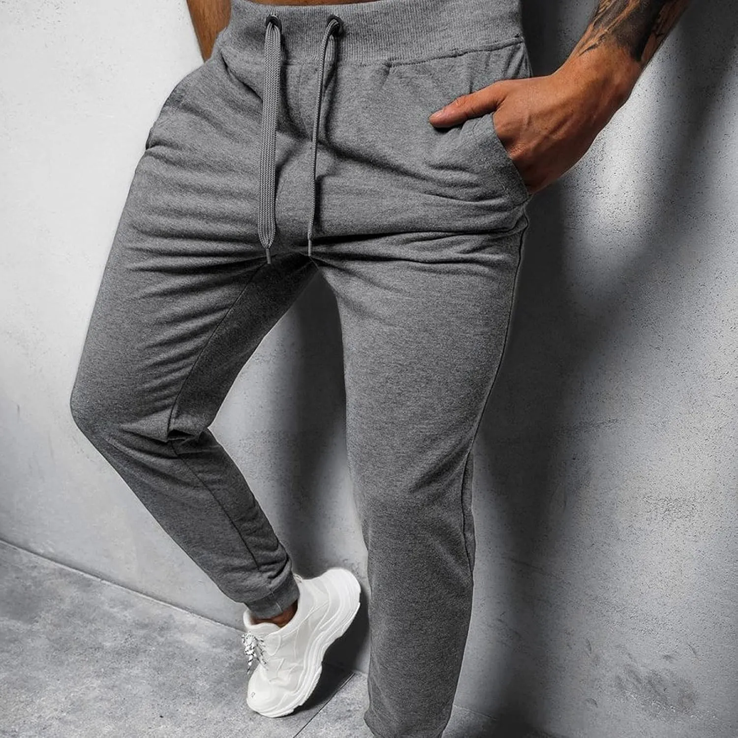 Mens Sweatpants Tapered and Color Trousers Leisure Women Solid Mens Hiking Outwork Pants Joggers Tactical Sweatpants