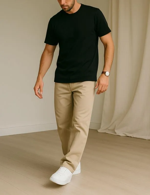 Men's T-Shirts 3 Pack,100% Combed Cotton Plain Fitted Short Sleeves Crew Neck Tees Multipack Basic T Shirts for Men