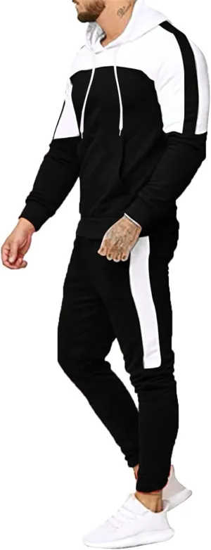 Men's Tracksuits Sets Sets Leisure Solid Color Sweater Pants Sports Suit Drawstring Zip Up Jackets Men Zip Up Hoodie